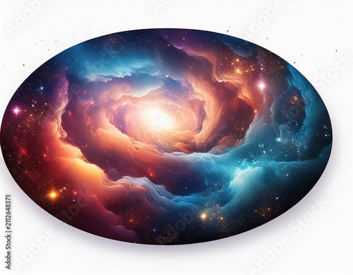 nebula galaxy isolated on white background
