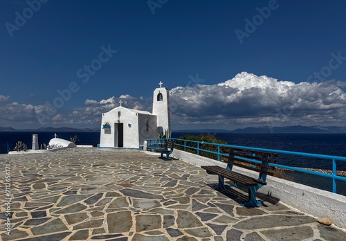 Photography Agios Nikolaos Chapel Overlooking the Sea in Rafina, Attica, Greece