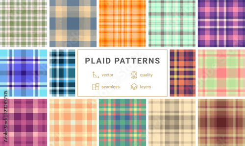 Fotografía Plaid pattern bundle for accessories