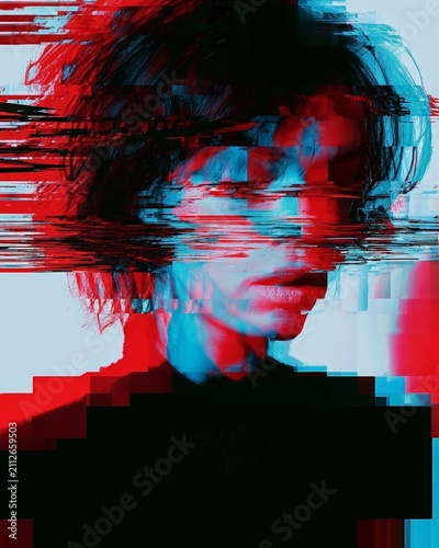 woman face with abstract background