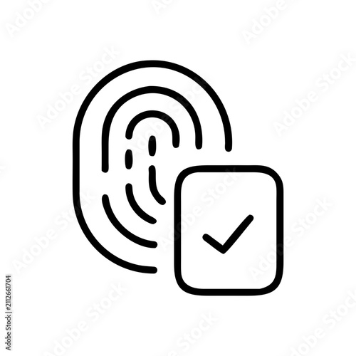 Fingerprint scanner icon for secure access and verification outline.