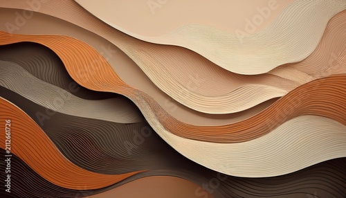 minimalist abstract background with soft flowing shapes and textured patterns in muted earthy tones abstract