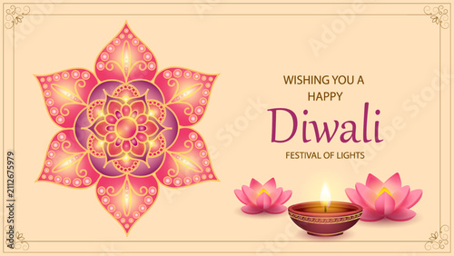 Fotografie Celebrating Diwali: A Joyful Festival of Lights and Vibrant Decorations for Pros