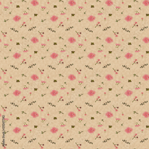 Eucalyptus Blossoms & Seed Pods Toss Seamless pattern. Victorian Eucalyptus Herbarium Collection Blender Pattern.