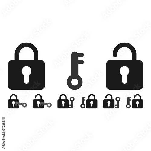 Security Lock and Key Icon Collection for Authentication and Privacy