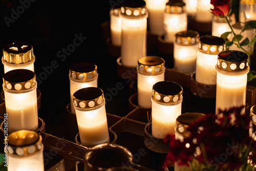 Candlelight vigil at cemetery on All Saints Day night