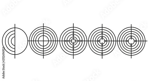 Billede på lærred Dynamic visual progression of a target design, evolving from simple geometric el