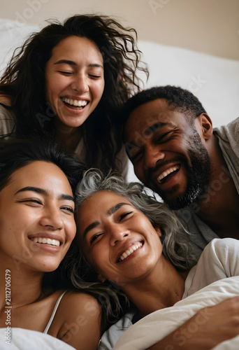 Diverse group of happy frie...
