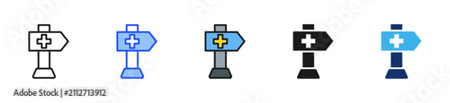 Health Direction Icon Collection With Multiple Styles