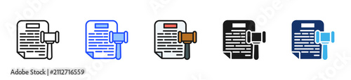 Fotografi Court Order Icon Collection With Multiple Styles