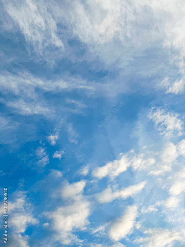 Obraz premium Low angle of beautiful morning sky after heavy hain at night