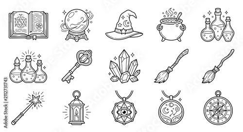 Witchcraft Symbols: Magic Objects Collection