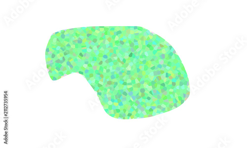 Foto Abstract green mosaic shape with colorful polygons, isolated on transparent back