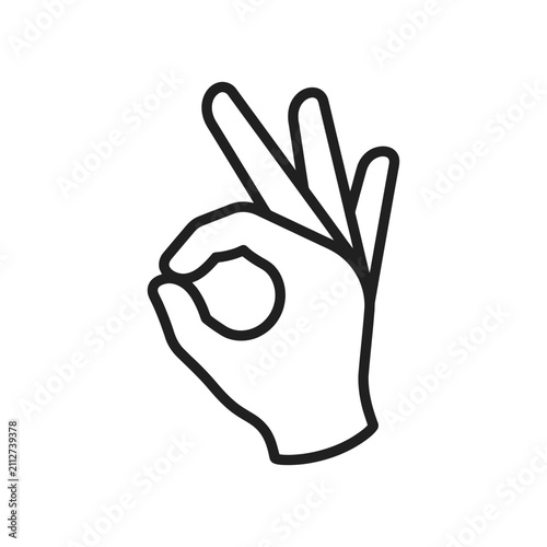 ok gesture isolated on white background