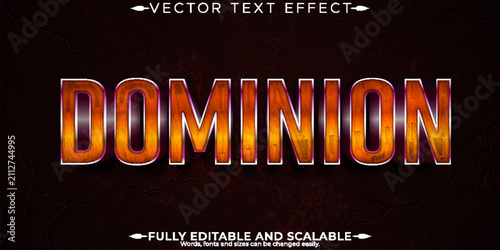 Billede på lærred Dominion text effect, editable fire and metallic text style