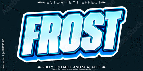 Konstfotografi Frost text effect, editable ice and gaming text style