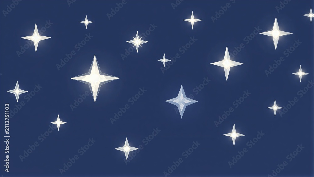 Obraz premium Twinkling stars shine brightly against a deep blue night sky.