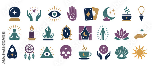 Photography Collection of mystical and spiritual symbols and icons.