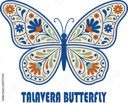 talavera butterfly logo vector .