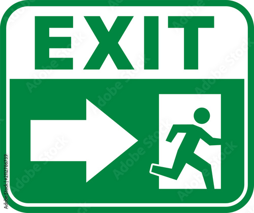 Exit Door Signboard Icon for Building