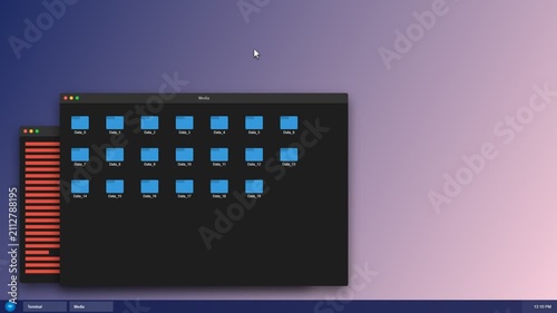 Computer terminal interface with digital data folders