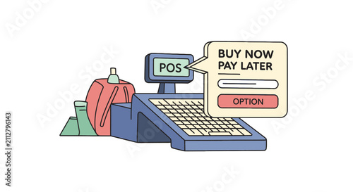 Bild auf Leinwand Checkout point of sale with buy now pay later option