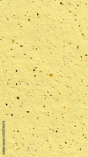 Textured Pale Yellow Paper Surface With Specks Of Natural Fiber Organic Recycled Craft Background