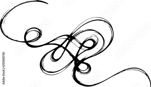 Elegant black ink flourish swirl