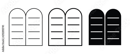 Canvastavla Stone Tablets Icon Set – Ten Commandments Tablet, Biblical Law, Religious Script