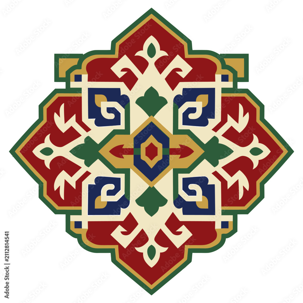 Fototapeta premium An intricate geometric pattern featuring traditional Middle Eastern artistic motifs