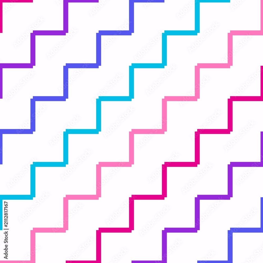Fototapeta premium Seamless sayagata key fret pattern in magenta and violet, modern pop Japanese geometric background