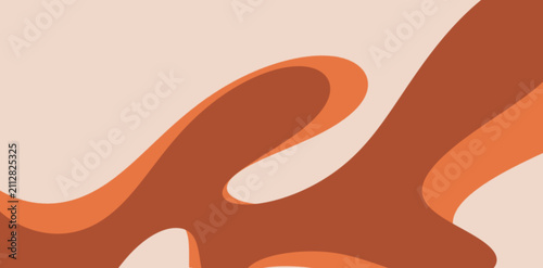 Abstract organic wave background with earthy terracotta and beige tones. Perfect for modern minimalist branding, social media backdrops, and elegant web banners.