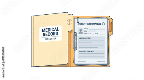 Medical Record Folder with Patient Information Document