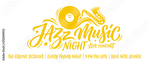 Fotografie Groovy Jazz Music Night Live Concert Event Poster