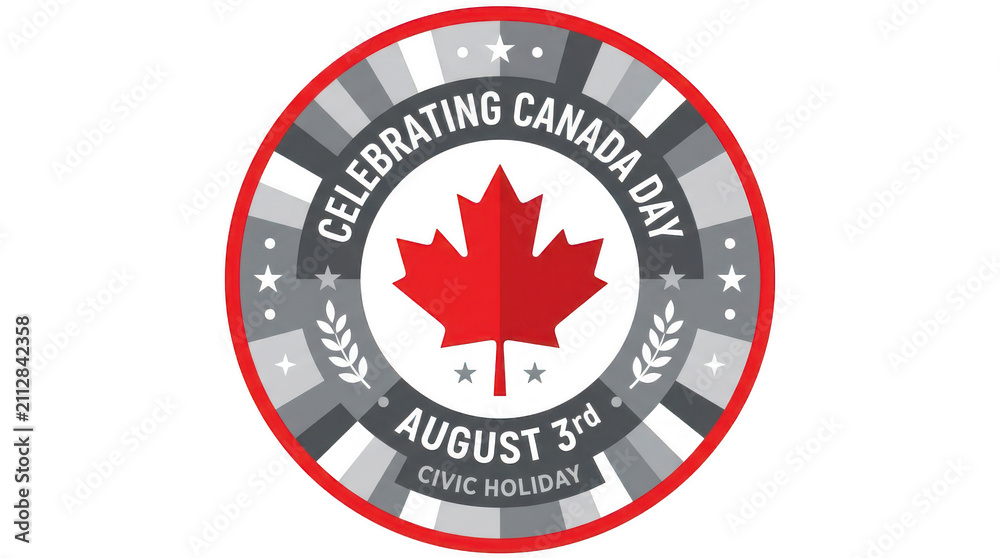 Obraz premium Canada Civic Holiday celebration badge isolated on transparent background