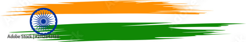 Indian Flag with brush stroke color design for lower third placement