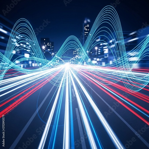 Electric Current Symphony of Light Trails