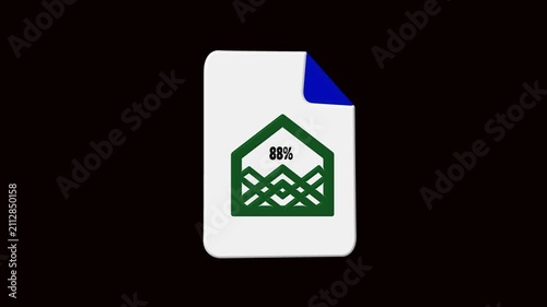 Digital document loading progress bar animation with percentage counter for business data and financial reporting  4k Video.