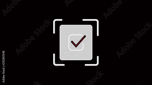 Minimalist digital interface animation featuring checkmark and selection for UI UX 4k Video.