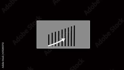 Business growth bar chart animation with rising arrow trend for financial success and market analysis presentation  4k Video.