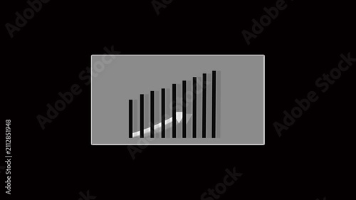 Business growth bar chart animation with upward trending arrow, financial success and market performance concept, minimalist data visualization  4k Video.