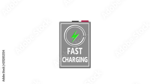 Fast charging battery animation modern power technology concept for mobile devices and electric vehicles 4k Video.