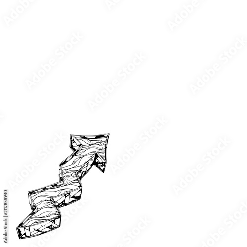 Abstract Organic Upward Arrow Illustration Symbolizing Growth and Fluid Progress on White Background
