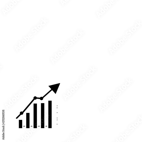 Business data visualization with line graph and bar chart showing positive growth trend