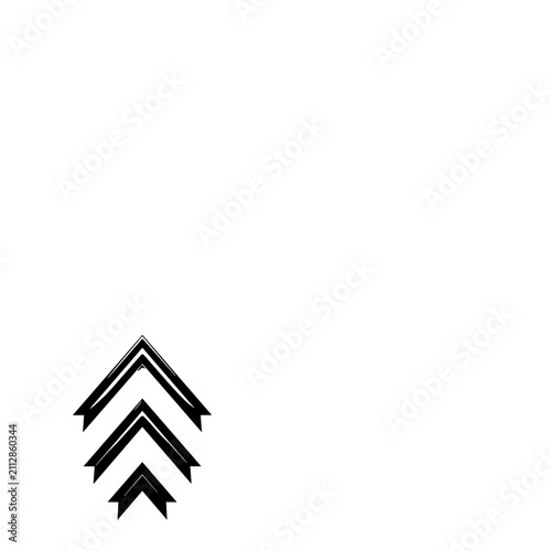 Hand drawn black chevron arrows pointing upwards representing growth and positive direction