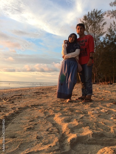 young couple on the beach