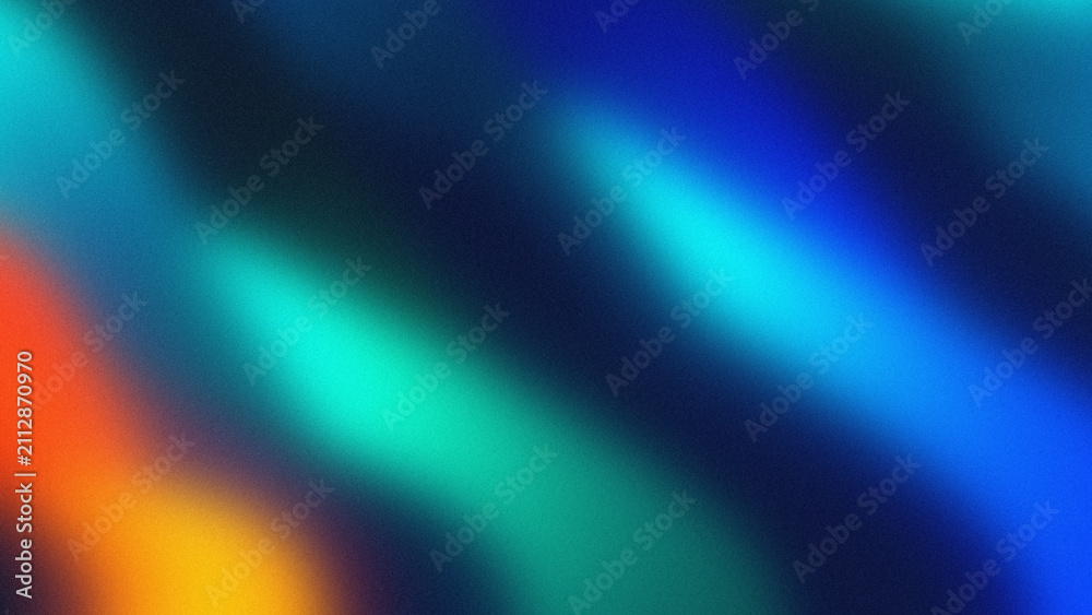 Fototapeta premium Abstract background with soft gradient light leaks in vibrant blue green and orange colors for modern design