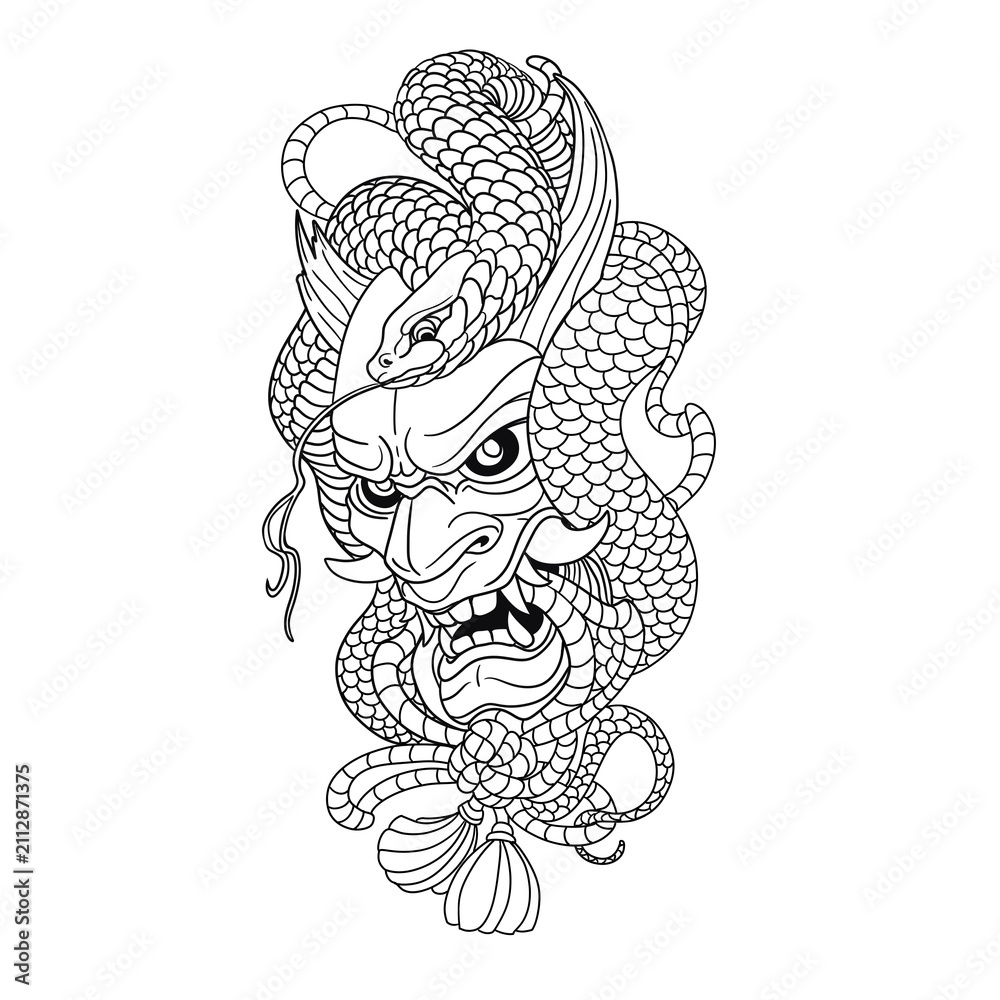 Fototapeta premium Tattoo japan character vector illustration