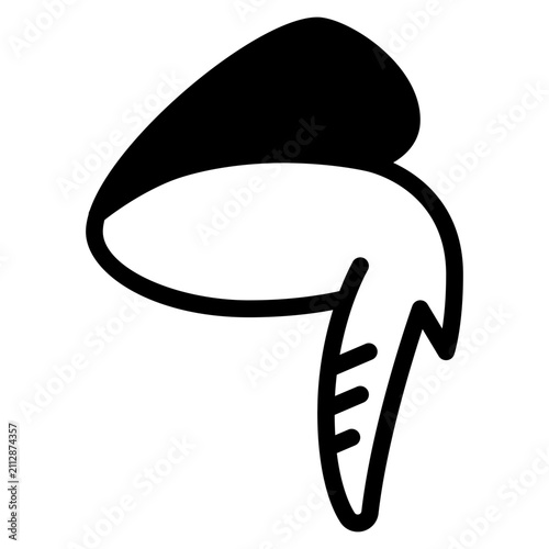 A flat design illustration of a stylized carrot with a smooth, simplistic shape and warm orange color. Ideal for food-related graphics or healthy eating themes.