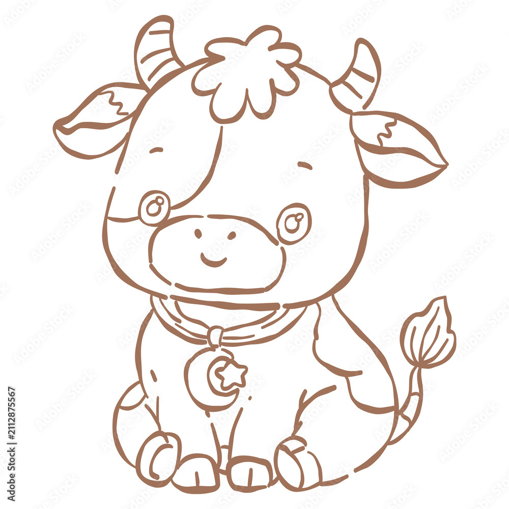 Fototapeta premium Cute Kurban Bayramı and Eid al-Adha outline vector collection set, Islamic holiday elements line art featuring cute sheep, cow, mosque, quran, lantern, gift boxes, and muslim kids, monochrome coloring